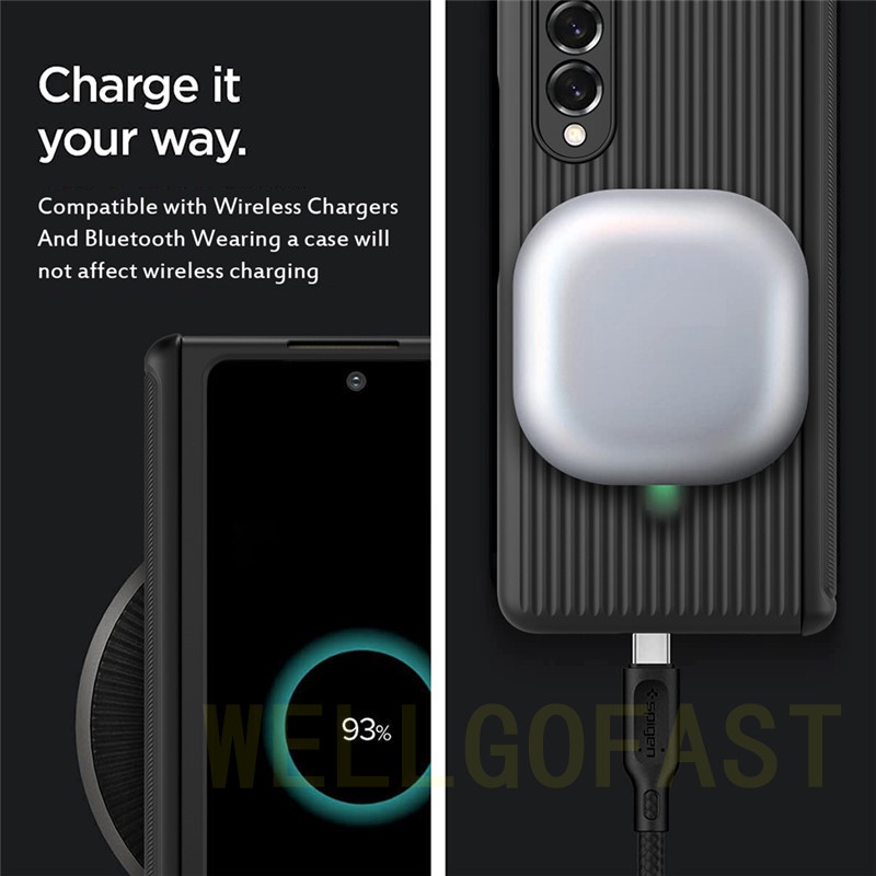 Ốp Điện Thoại PC Silicon Có Mặt Kính Bảo Vệ 360 Độ Cho Samsung Galaxy Z Fold 3 5G
