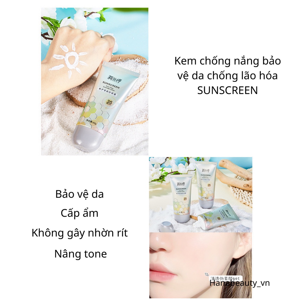 Kem Chống Nắng SUNSCRESS 35PA+ bảo vệ nâng tone da cấp ẩm không nhờn rít nội địa Trung