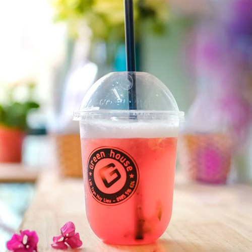 5 Ly PP 500ml nắp cầu, nắp bằng chịu nhiệt 110 oC Ly nhựa bầu đựng trà sữa  Ly nhựa Q - Plastic cup 