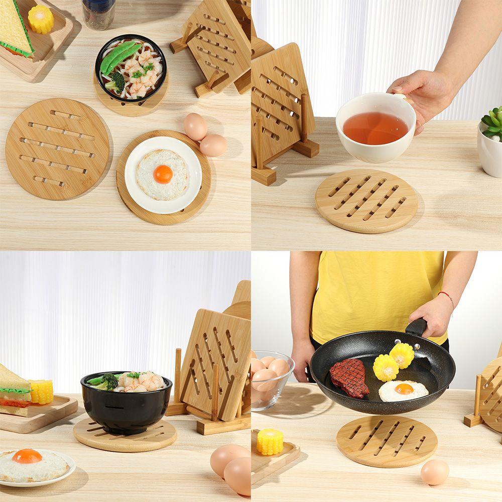 Tấm Lót Bàn Ăn Bằng Tre Mềm Cách Nhiệt Chống Trượt Tiện Dụng Cho Gia Đình