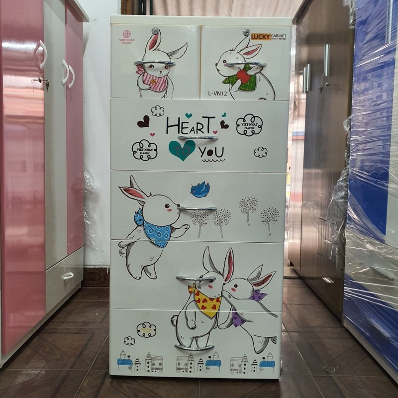 Tủ nhựa 5 tầng 6 ngăn Việt Nhật chính hãng 60x48x120cm
