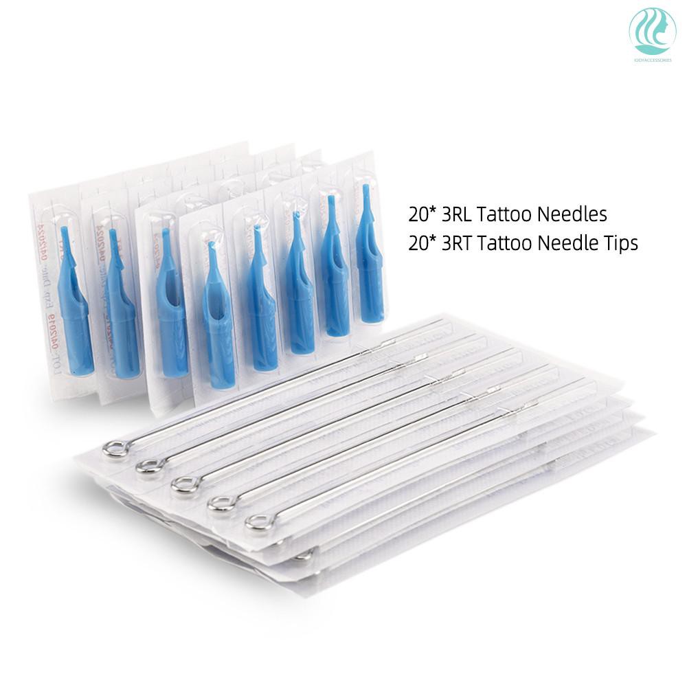 🌟Tattoo Needles & Cartridges Set 20pcs Disposable Tattoo Needles 9RL & 20pcs Tattoo Needles Tubes 9RT Tattoo Tools Kit 