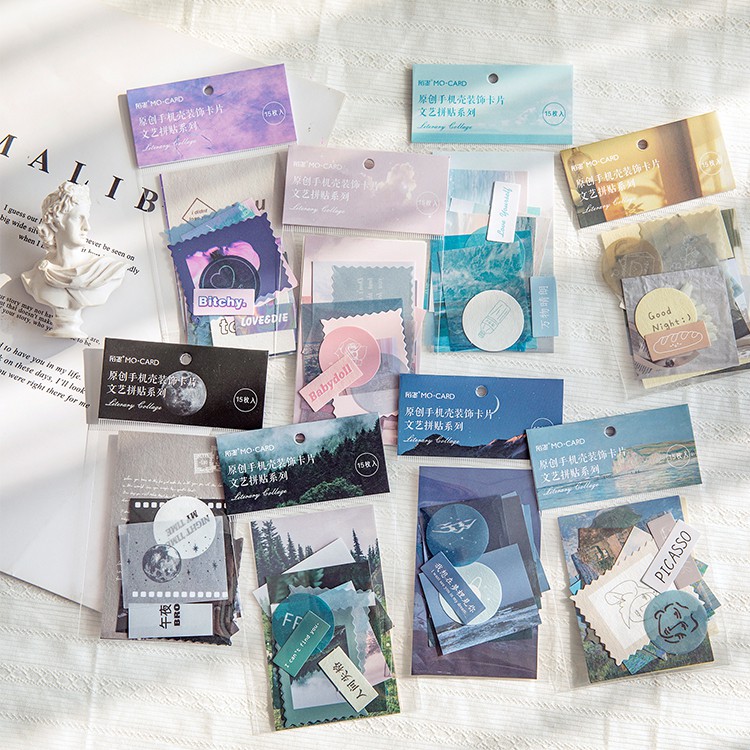 Set 15 thẻ trang trí sổ tay ghi chú dễ thương DIY cho nhà cửa