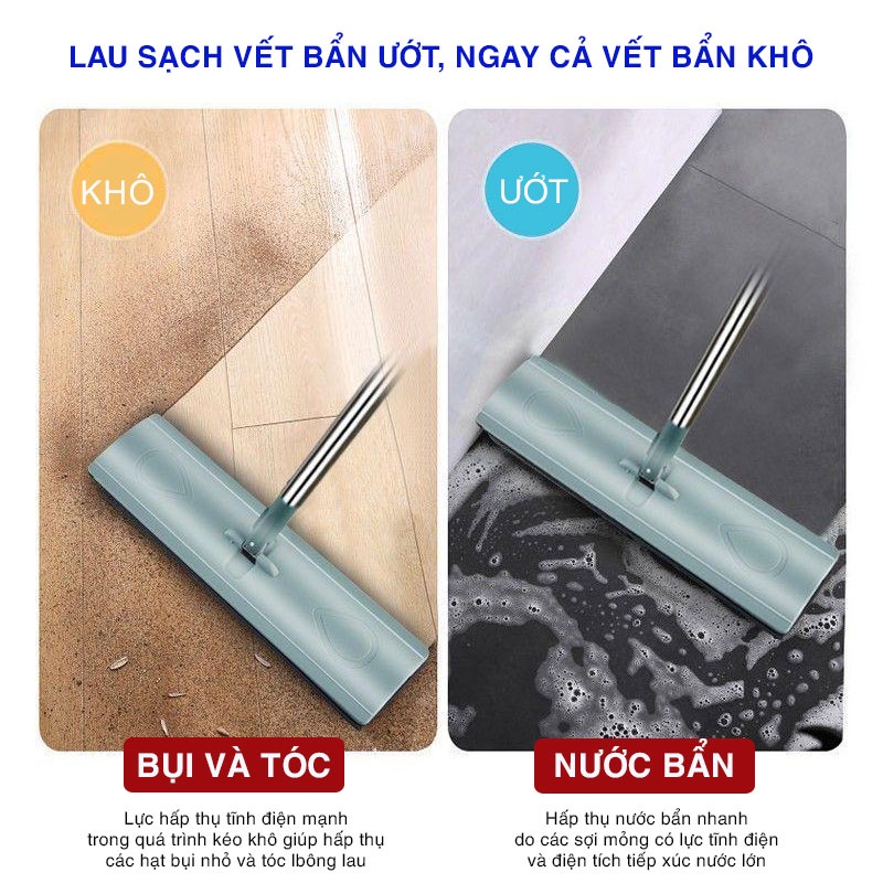 Cây lau nhà thông minh tự vắt, chổi lau nhà tự vắt thông minh không cần thùng Kitimop-X