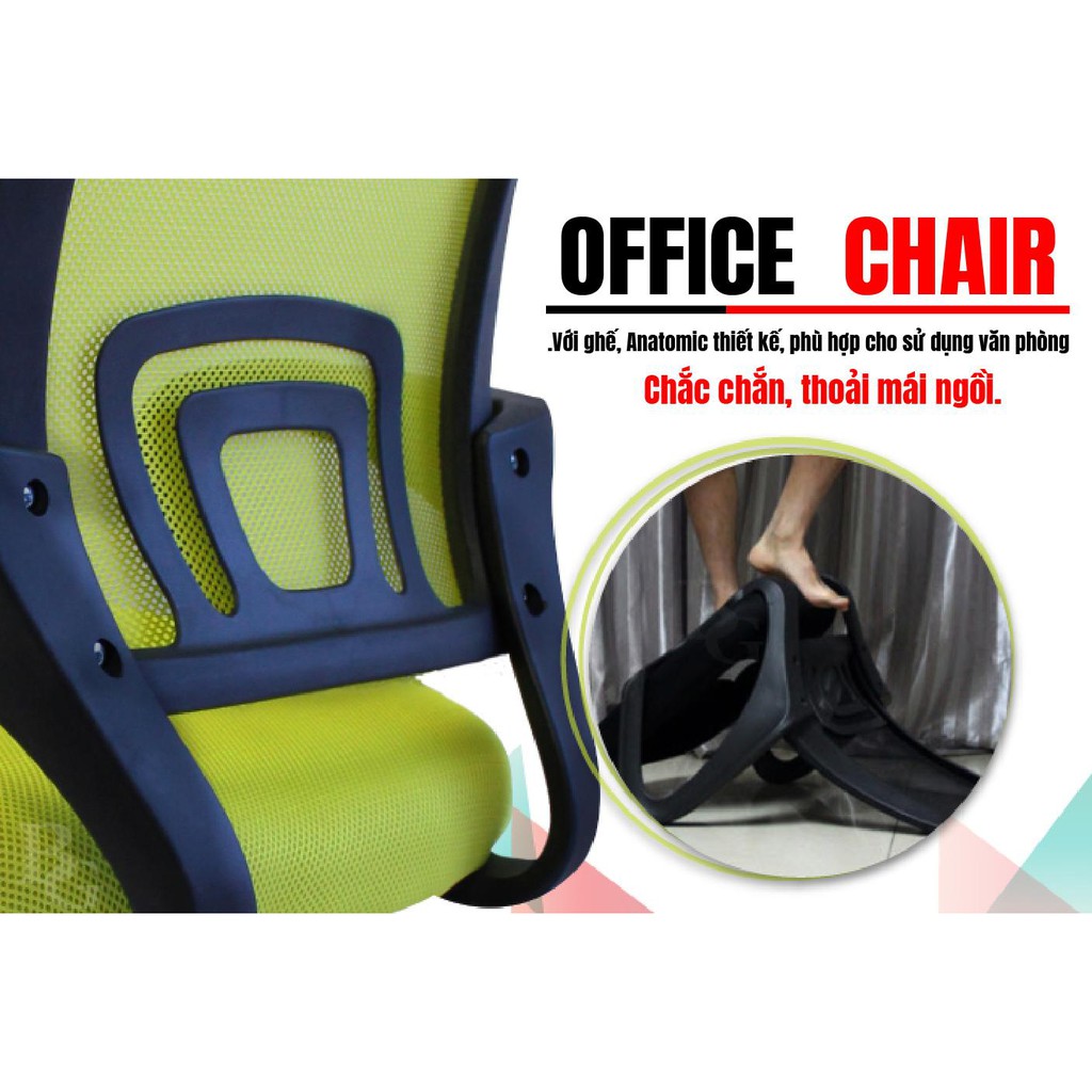 professionall.gym19- HÀNG TỒN KHO TRẦY XƯỚC Ghế Văn Phòng Chân Xoay GIAO NGẪU NHIÊN