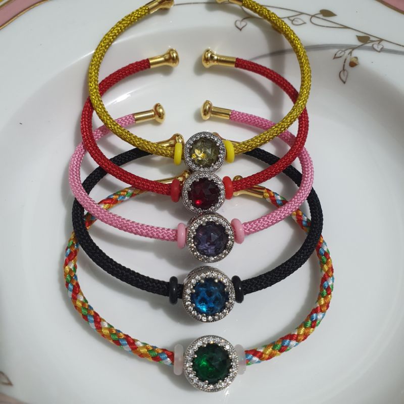 Charm bạc 925 cẩn hạt pha lê màu 12 x 8 mm