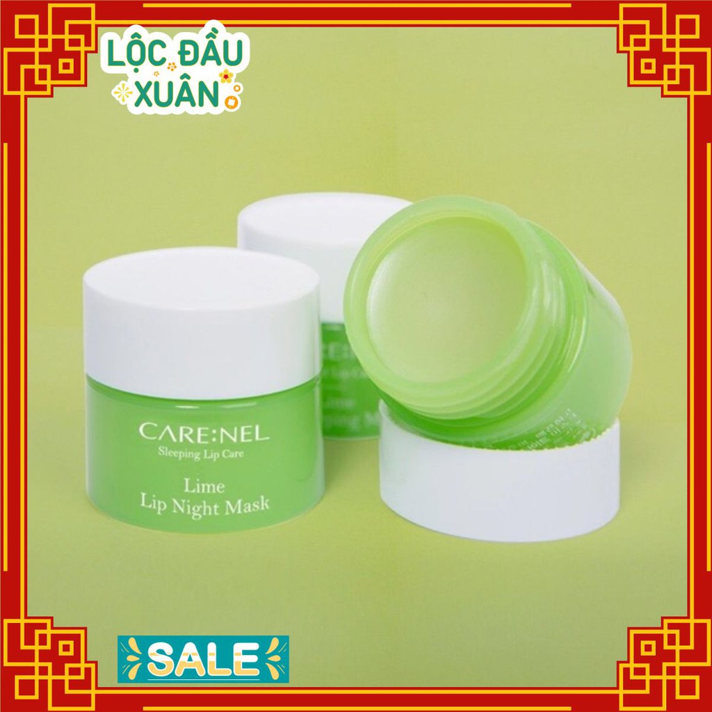 Mặt nạ ngủ môi dưỡng ẩm và tẩy tế bào chết hương chanh – Care:nel Lip Sleeping Mask Lime