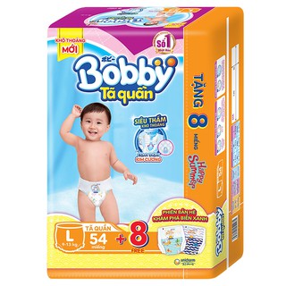 Tã quần bobby gói siêu lớn đủ size m62+8, l54+8, xl48+8, xxl44+8