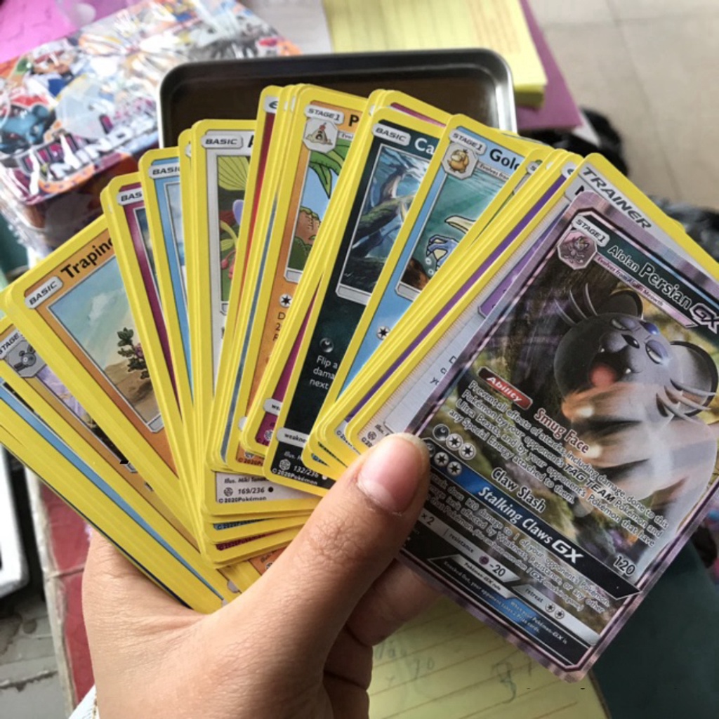 Bộ bài pkm hộp sắt tặng kèm thẻ tráng nhũ siêu đẹp