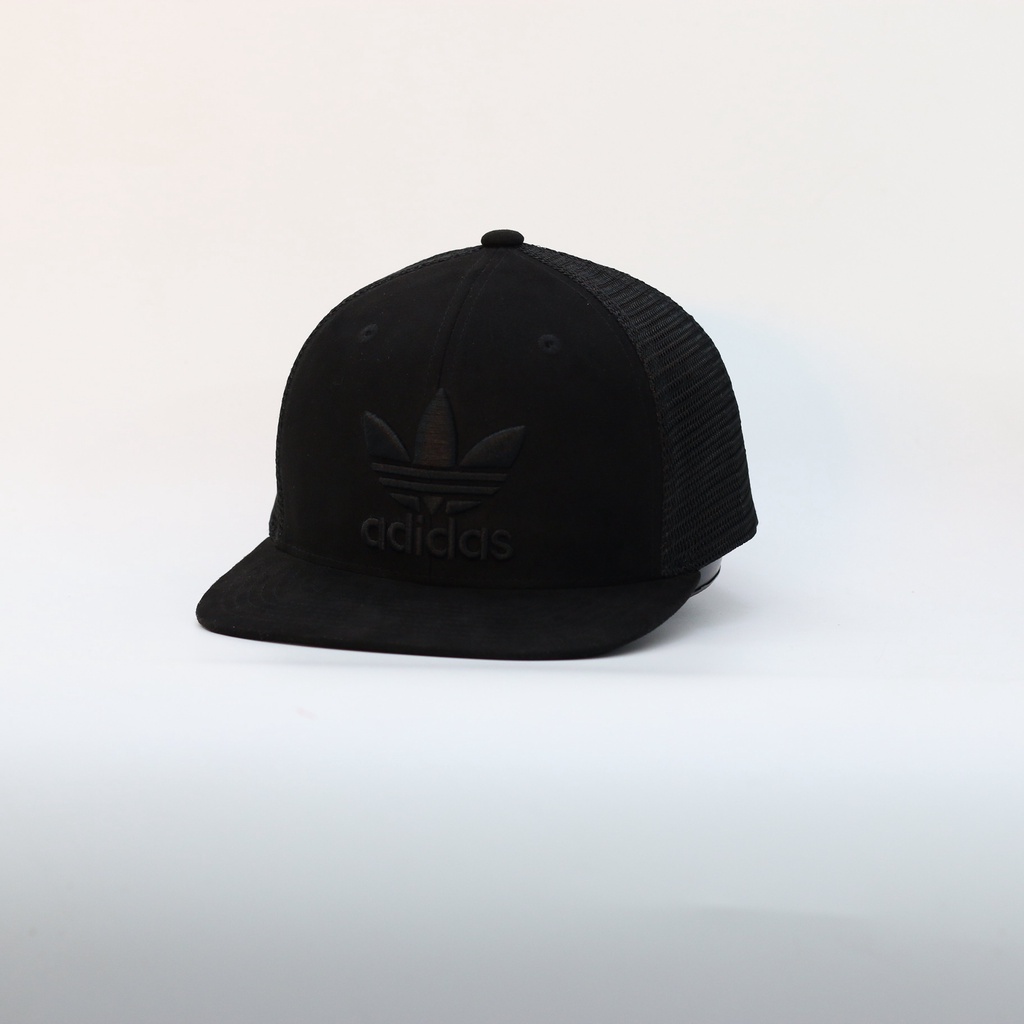 Mũ nón Snapback Adidas/Jordan chất vải cotton nhung da lộn/lưới xốp Hàn Quốc cao cấp màu đen logo thêu nổi