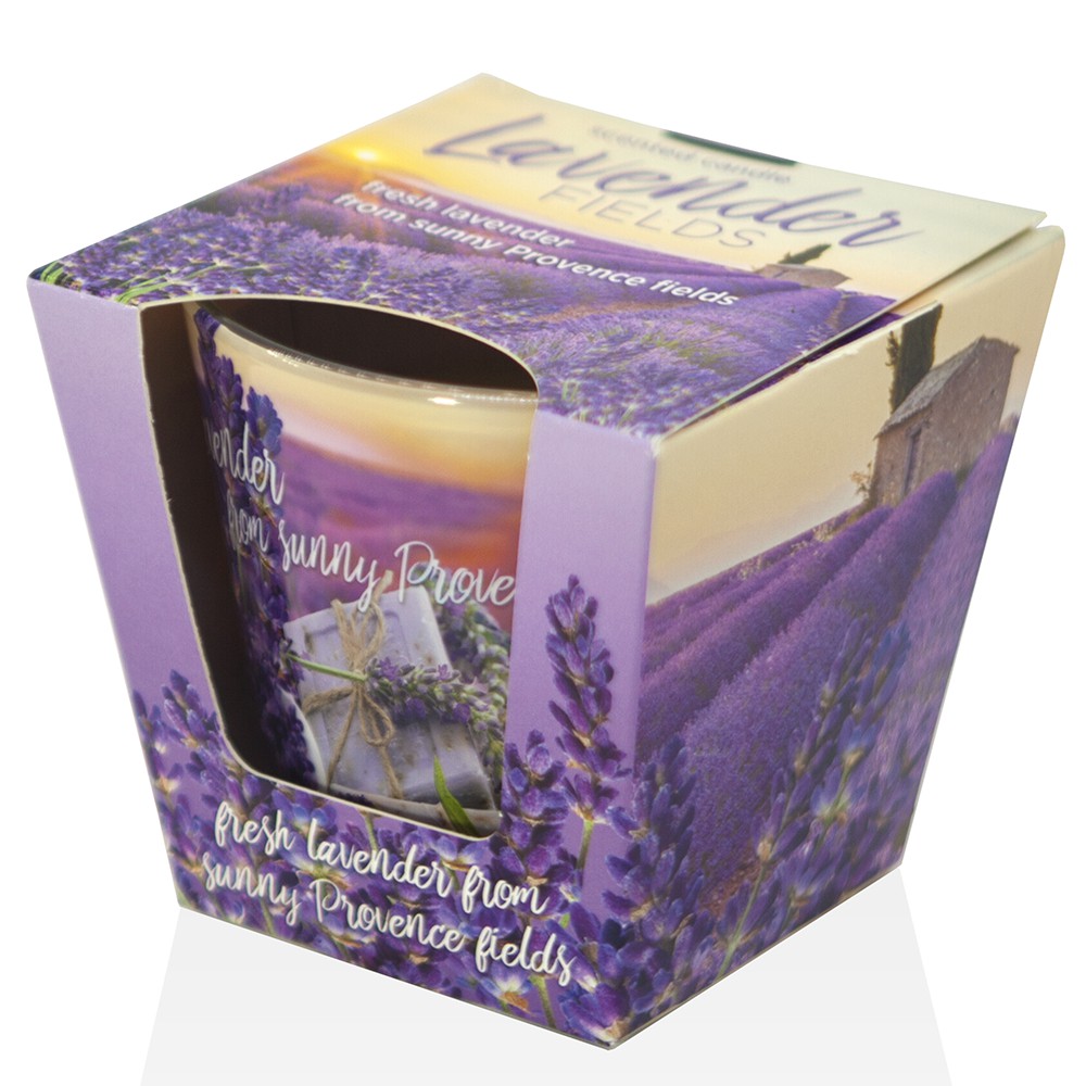 Ly nến thơm khử mùi Bartek Lavender Fields & Soap 115g QT04965 - cánh đồng oải hương (giao mẫu ngẫu nhiên)