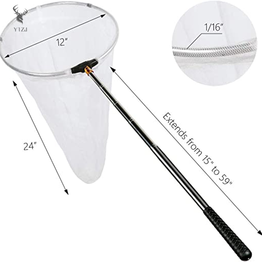 Vợt Lưới Bắt Bướm Tay Cầm Inox Có Thể Kéo Dài Tiện Dụng