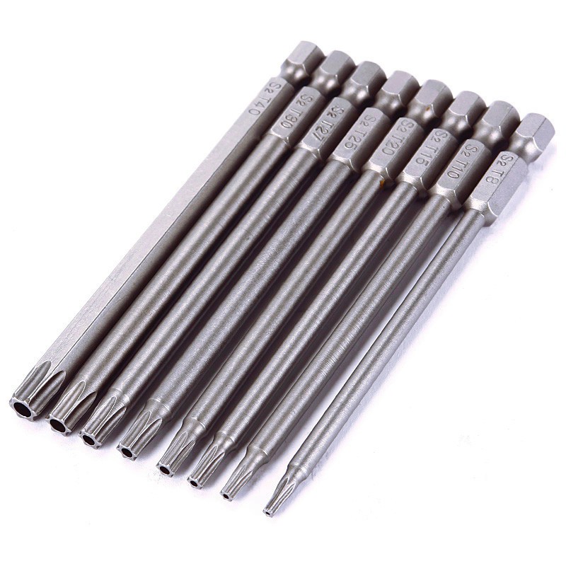 Set 8 đầu tuốc nơ vít T8-T40 100mm 1/4 inch có từ tính chất lượng cao