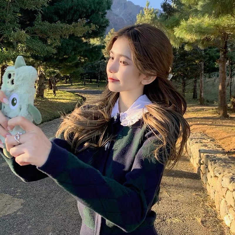 Set áo váy cardigan hoạ tiết quả trám cheap moment Rosé, Somi, Triệu Lộ Tư