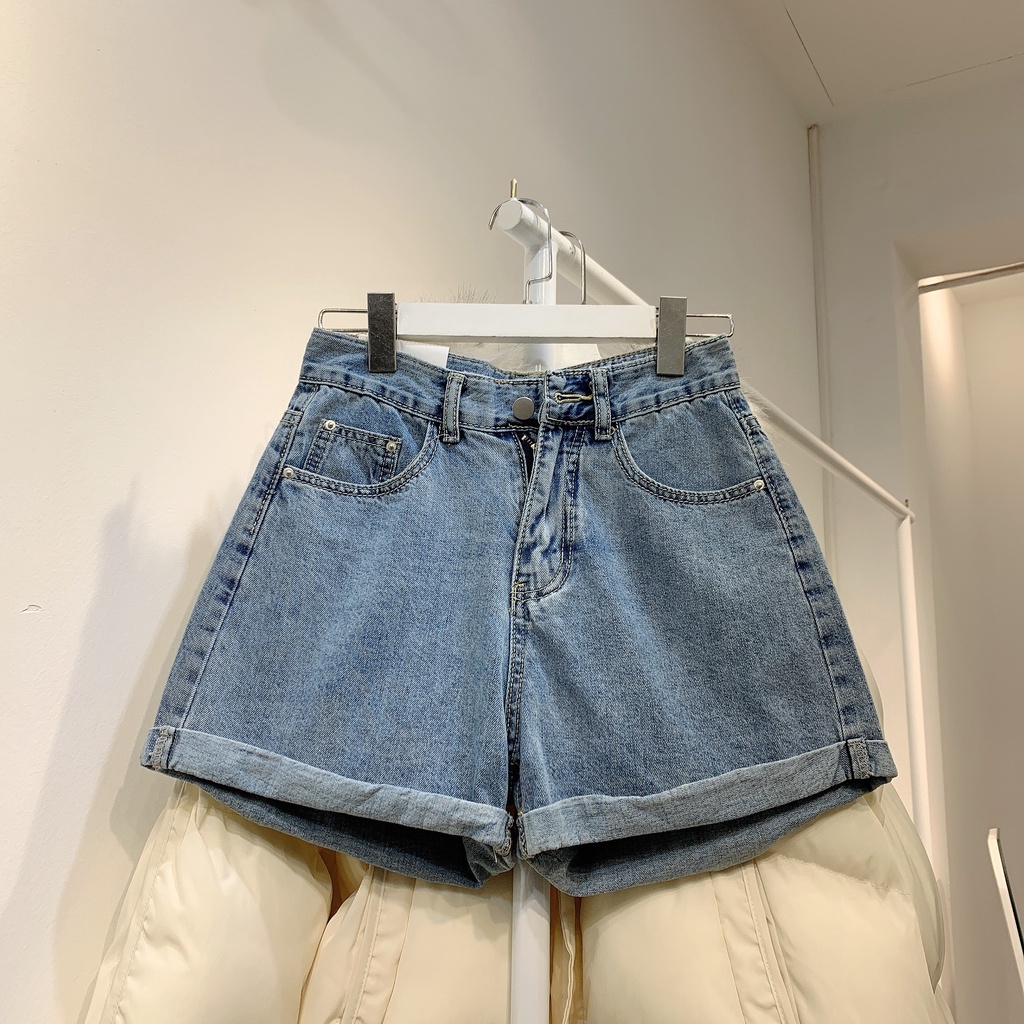 2101370 Quần short bò - quần short jeans nữ 2 màu xanh đậm, xanh nhạt có size