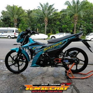 Bộ Tem trùm Satria - Raider Fi xanh ngọc [KÈM QUÀ TẶNG]