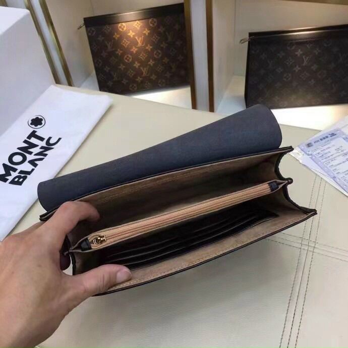 Ví Clutch Mont nắp gập khóa số cao cấp. Ví Bóp nam da thật