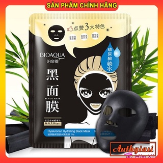 Mặt Nạ Thải Độc Than Hoạt Tính BIOAQUA Hyaluronan Black Mask đen