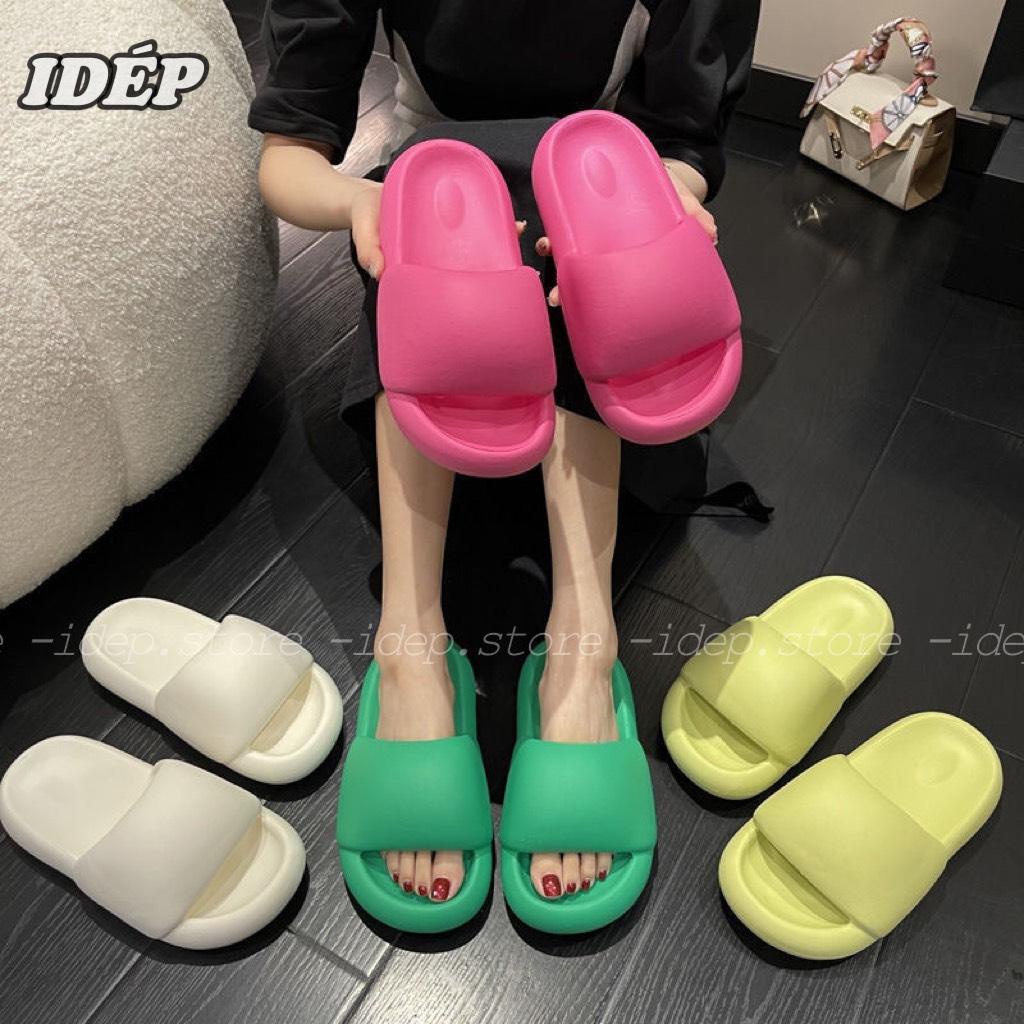 Dép Bánh mì Béo Nữ Quai Đan Đế Dày 3cm Chất EVA Siêu Nhẹ Đi Mưa Đi Biển Mẫu Mới 2023 iDÉP- DL297