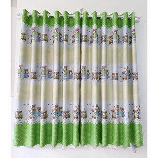 Rèm cửa sổ, cửa phòng ngủ chống nắng giá rẻ, hoạ tiết gấu xanh TNS-034