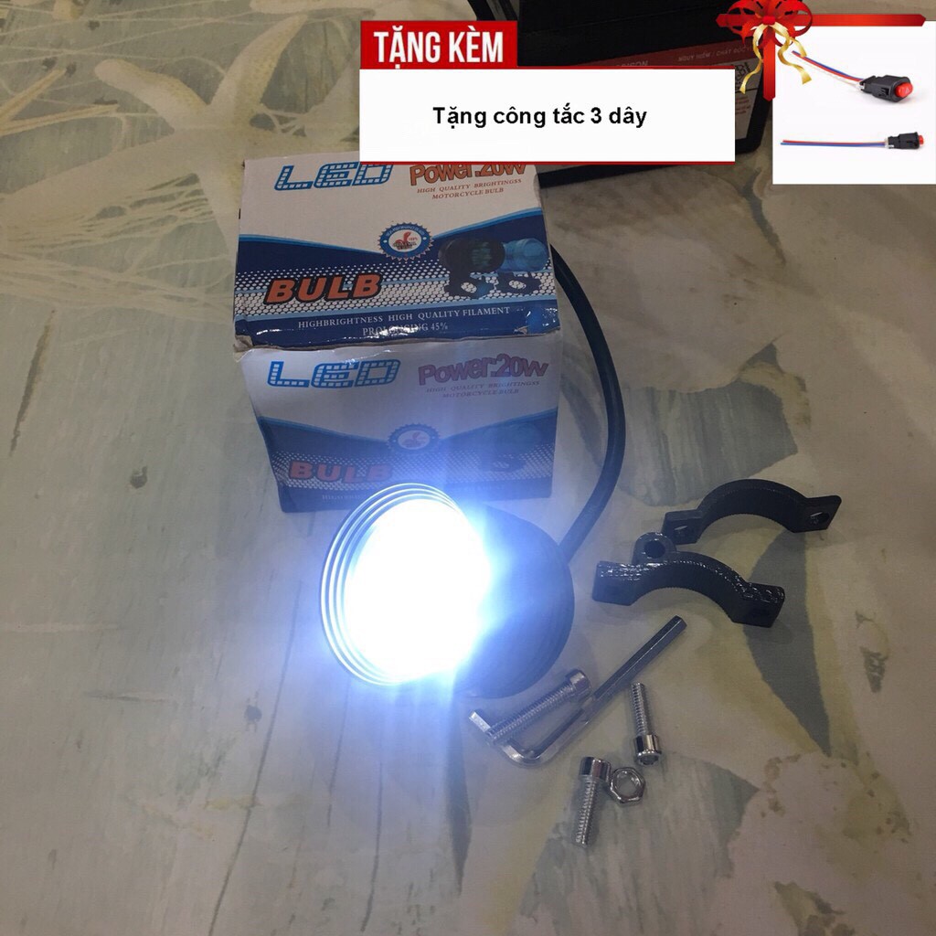 < Đèn Chống Nước>   Đèn L4 Trợ Sáng 4 bóng led cực sáng có 3 chế độ sáng nháy passing Tặng kèm Công 