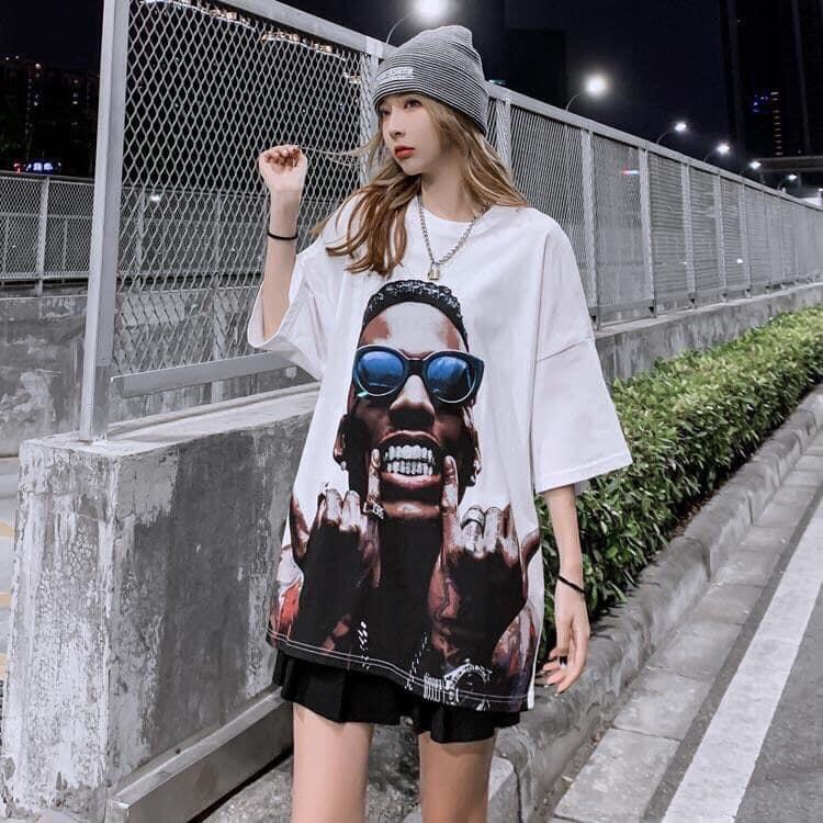 Áo Phông Trơn Cộc Tay Hiphop Unisex 🌺 Thun tay lỡ dáng suông form rộng họa tiết mặt người, kiểu dáng hot trend 🌺