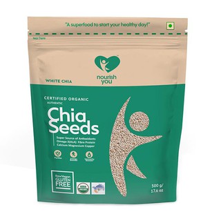 Hạt chia trắng hữu cơ Organic White Chia Seeds Nourish You Gói 500g
