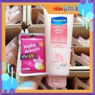 Hàng Chuẩn Thái -  [HOT DEAL]KEM TRẮNG DA VASELINE X10 + TẶNG KÈM VIÊN TRỘN KÍCH TRẮNG DA ALPHA ARBUTIN 3 PLUS