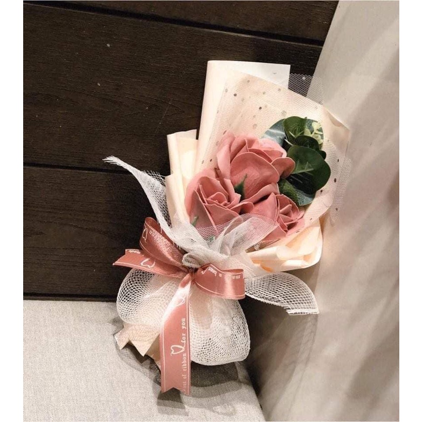 Hoa sáp bó 3 bông sáp sang chảnh, đa dạng mẫu, tặng sinh nhật tặng kèm quà