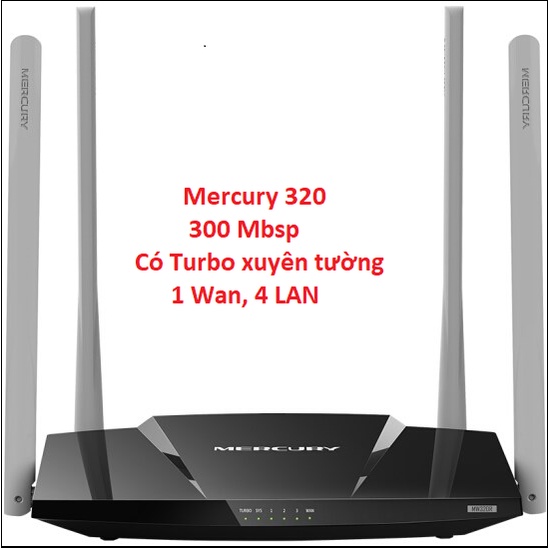 Bộ phát wifi Mercury 4 râu - có Turbo Xuyên thumbnail