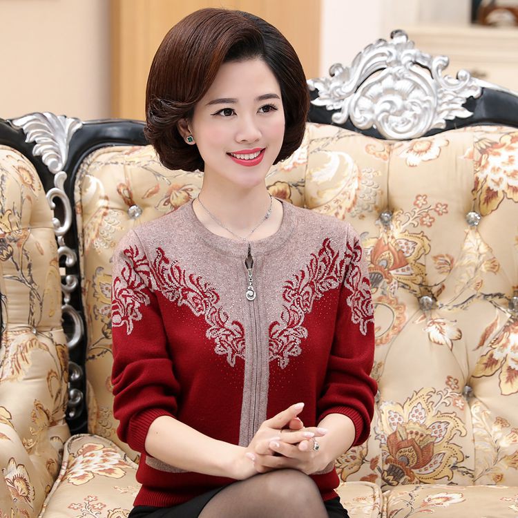 ( HÀNG SẴN) Áo Len Nữ Trung Niên Dệt Kim Dày Đẹp AL68 - Hàng Quảng Châu Cao Cấp