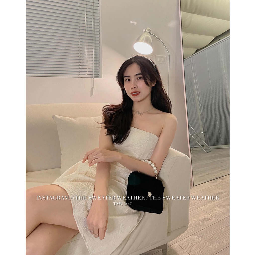 (Ảnh thật) Váy quây gấm minidress có sẵn đệm mút the.sweaterweather TSW | BigBuy360 - bigbuy360.vn