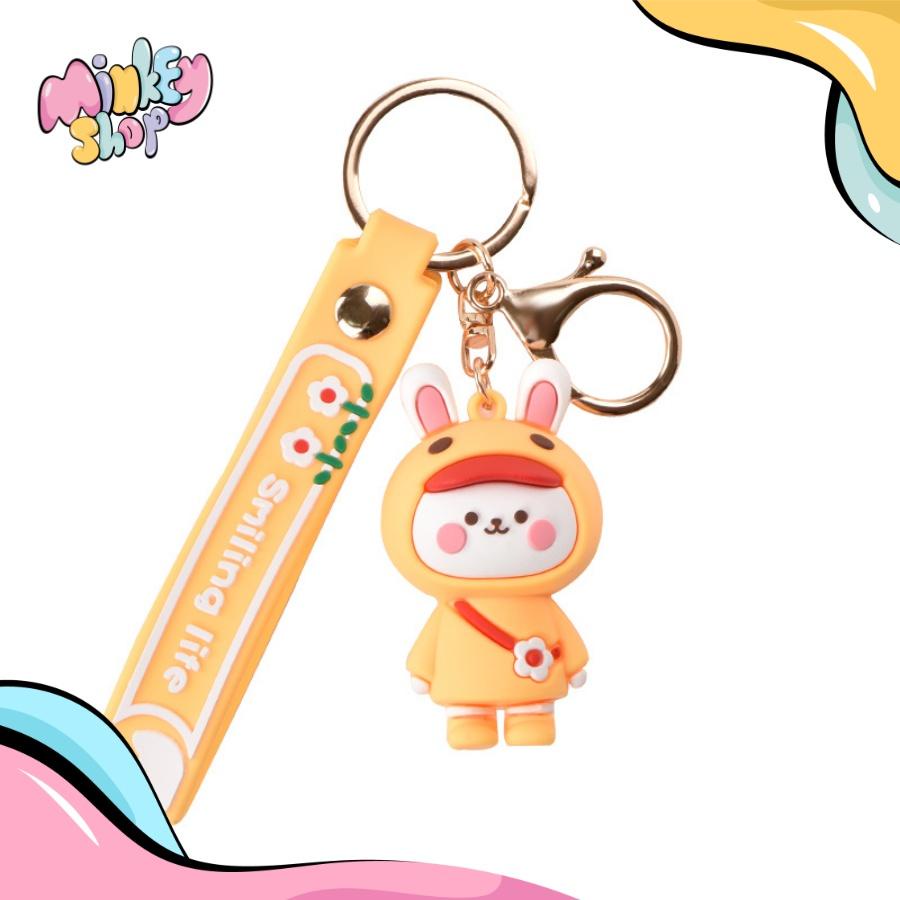 Móc Khoá Thỏ SMILING Dễ Thương Nhiều Mẫu Đáng Yêu Phụ Kiện Túi Xách, Balo, Ô tô Cute Hottrend 2022 02MKT -Minkey