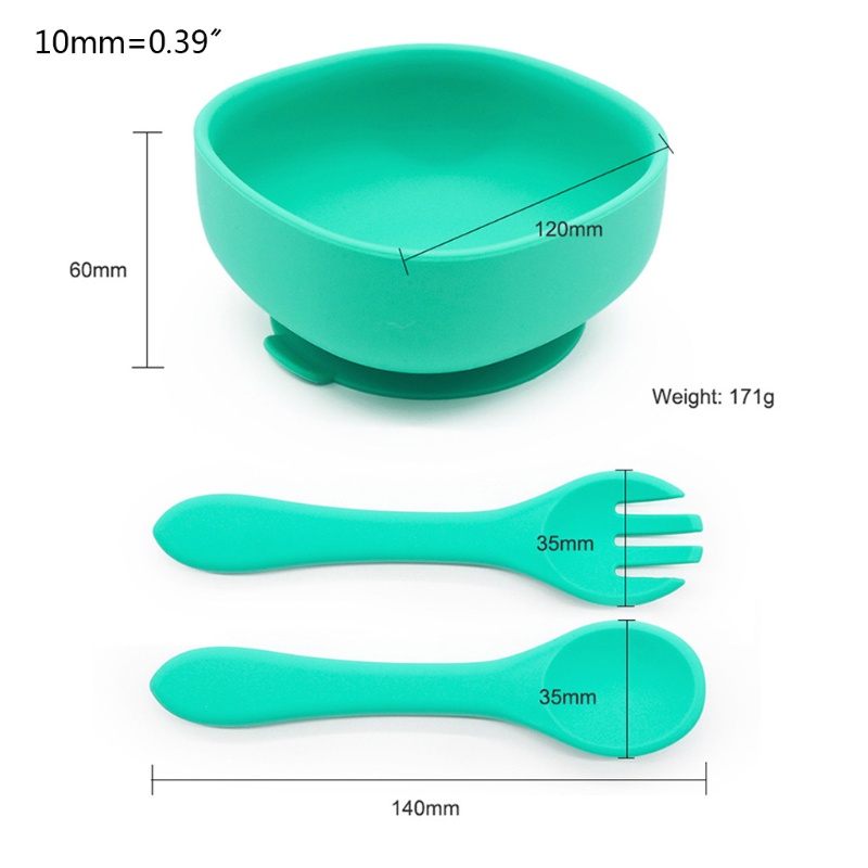 Bộ Tô Muỗng Nĩa Ăn Chia Ngăn Bằng Silicone Không BPA Dành Cho Trẻ Sơ Sinh