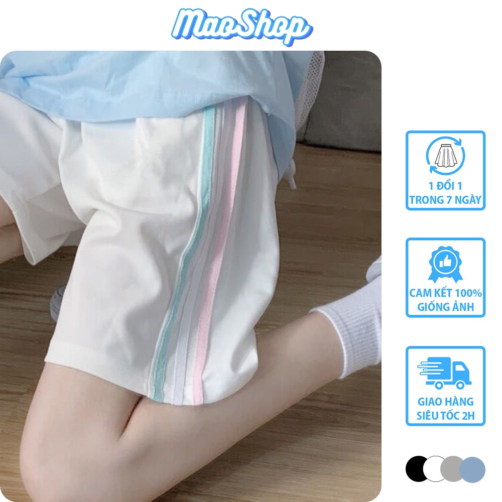 Quần short nữ ulzzang họa tiết 3 sọc trẻ trung độc đáo Q01 - Maoshop