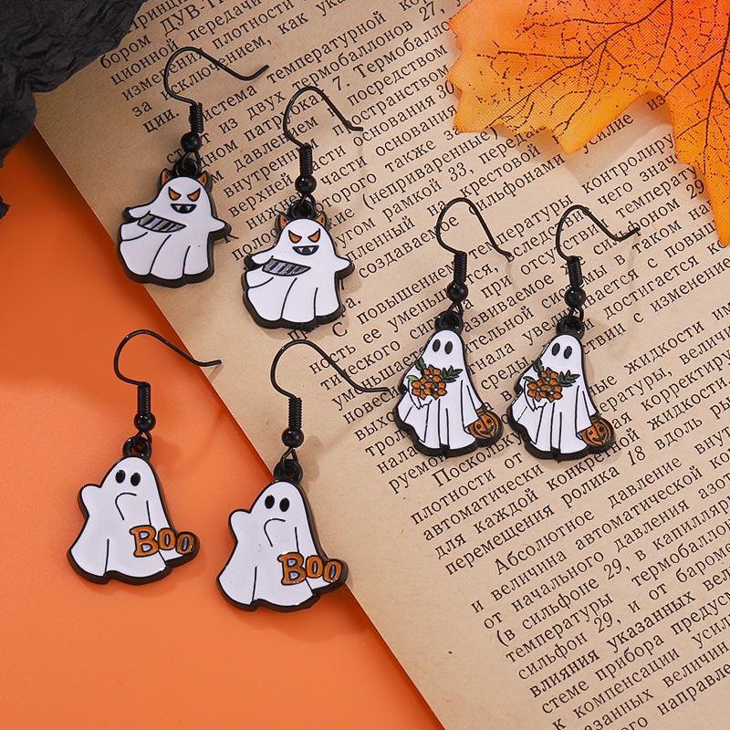 Set 10 Cặp Bông Tai Chủ Đề Halloween Vui Nhộn Sáng Tạo Cho Bạn Bè