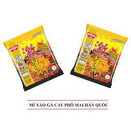 Lốc 5 gói Mì xào NISSIN hương vị GÀ CAY PHÔ MAI Hàn Quốc (5 gói x72gr)