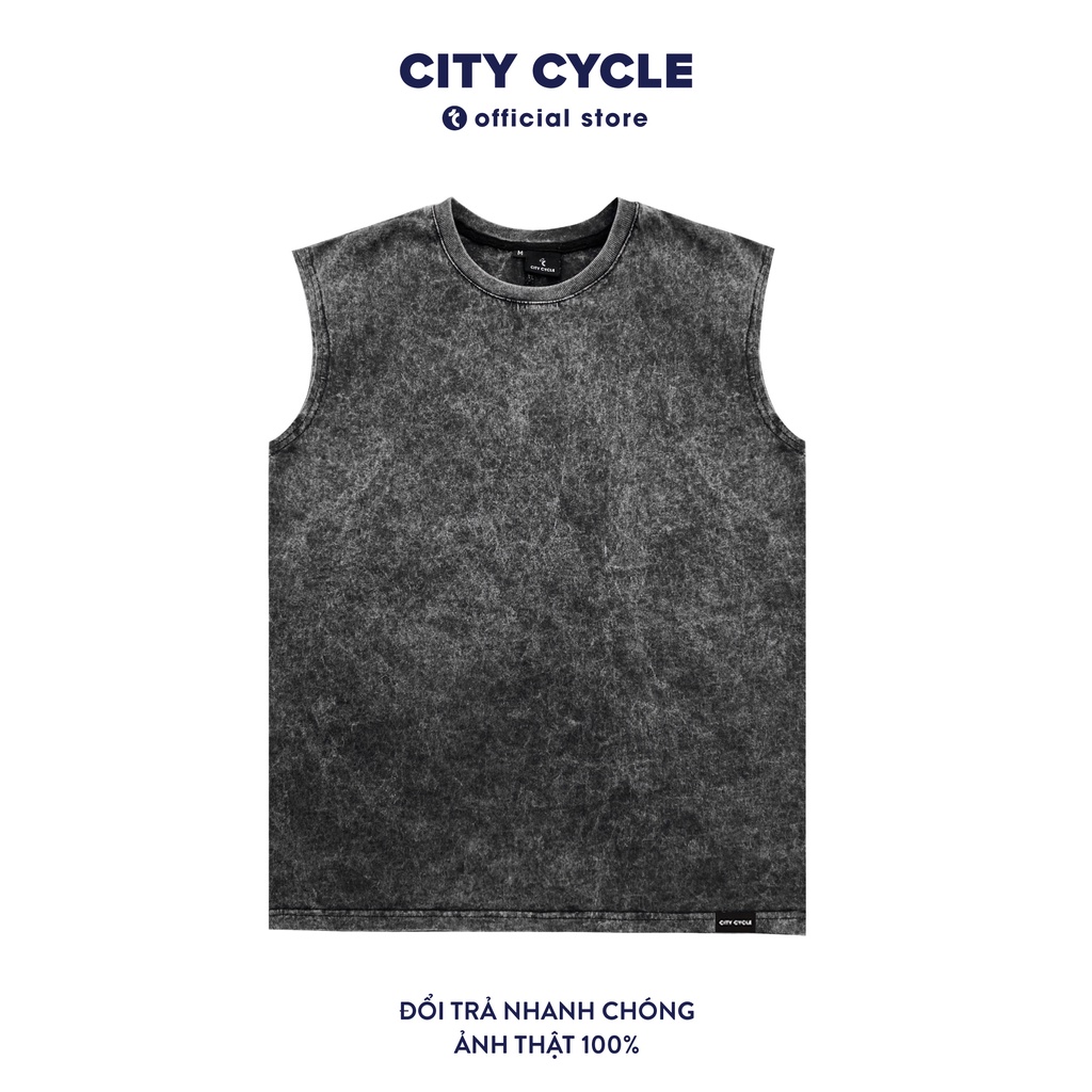 Áo tanktop ba lỗ loang trơn City Cycle chất cotton form rộng nam nữ oversize unisex in hình Local Brand
