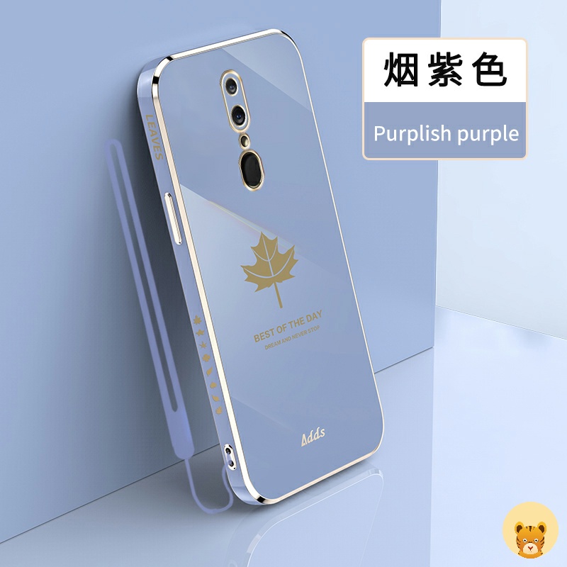 Ốp Điện Thoại Viền Thẳng Mềm Mịn Kèm Dây Đeo Cho Oppo F11 F11 Pro