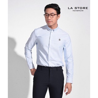 Áo sơ mi nam vải oxford dày dặn có thêu logo ngực áo (nhiều màu) | LA STORE MENSWEAR
