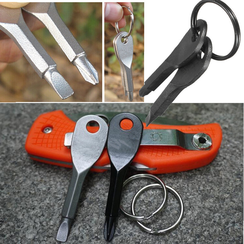 Set tua vít đa năng đầu có rãnh / đầu phillip gắn móc khóa tiện dụng