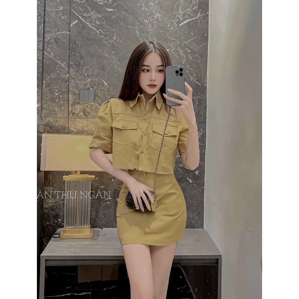 sét bộ áo váy giả vest hot