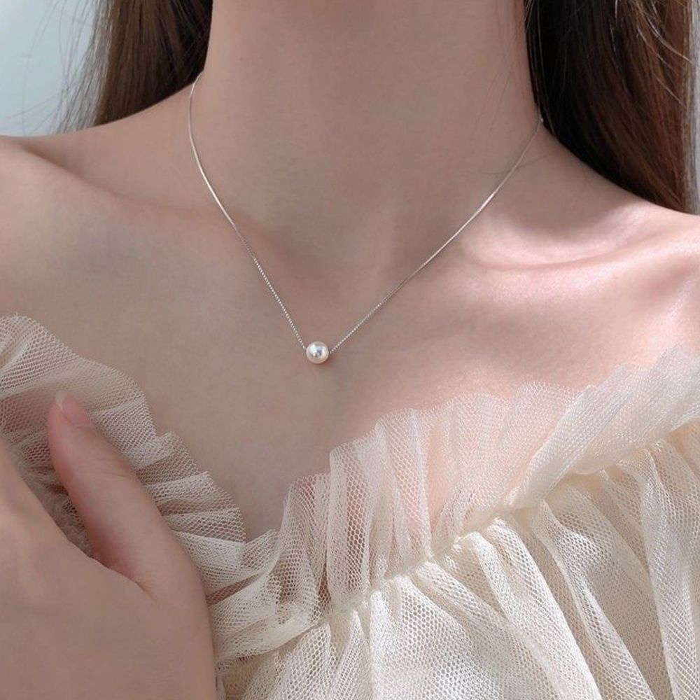 Vòng cổ mặt phối hạt ngọc trai sang trọng phong cách Hàn Quốc cho nữ