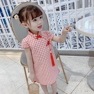 Đầm Sườn Xám Phong Cách Trung Hoa Cho Bé Gái 1-6 Tuổi