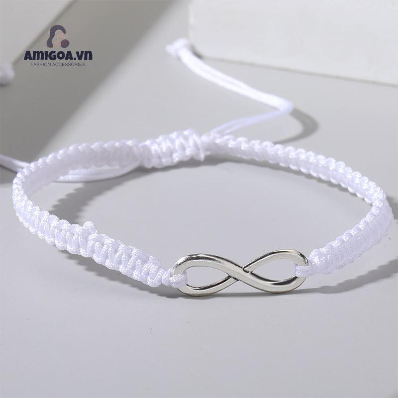 ✨✨1 vòng tay bện dây mặt kim loại khắc số 8 cho cặp đôi