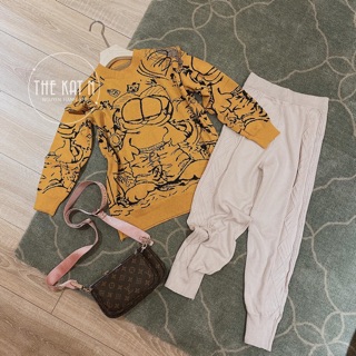 Set bộ len áo mèo viền