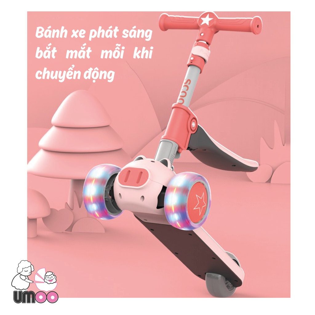 Xe Trượt Cho Bé Scooter Heo Umoo