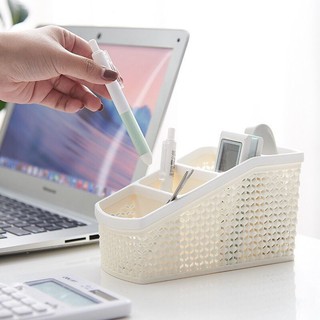 Kệ nhựa đựng remote tivi, điều khiển điều hòa điện thoại 4 ngăn tiện dụng