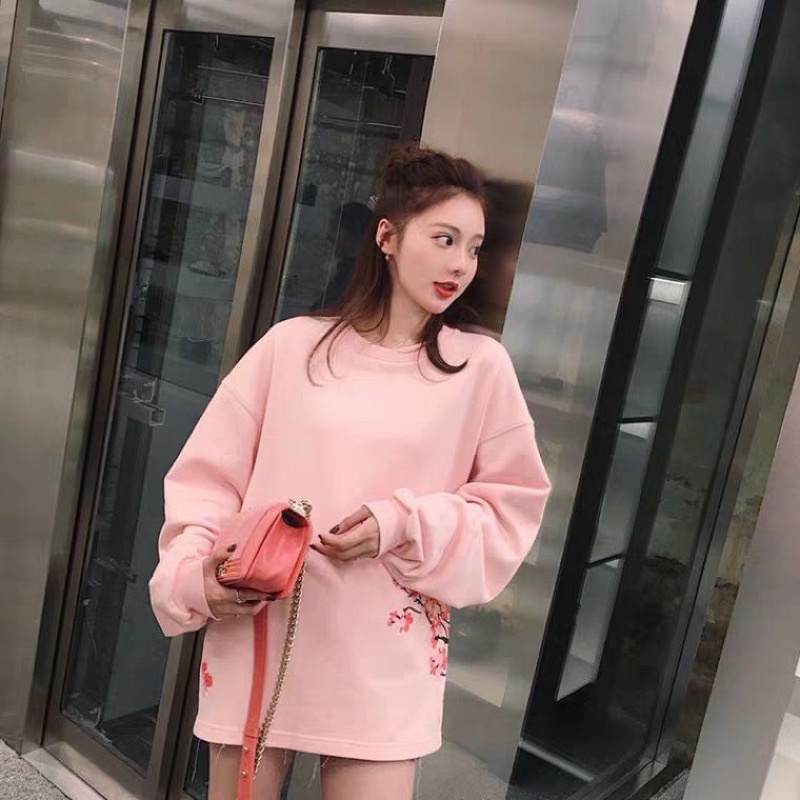 [Mã FAMARAL1 giảm 10K đơn 50K] Áo thun tay dài form rộng ,áo phông dài tay chất cotton dày đẹp in hình hoa anh đào