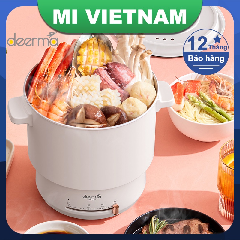 [Mã ELHADEV giảm 4% đơn 300K] Nồi nấu đa năng Deerma DG25 500w 1.5L Nồi nấu Chảo rán Giá hấp